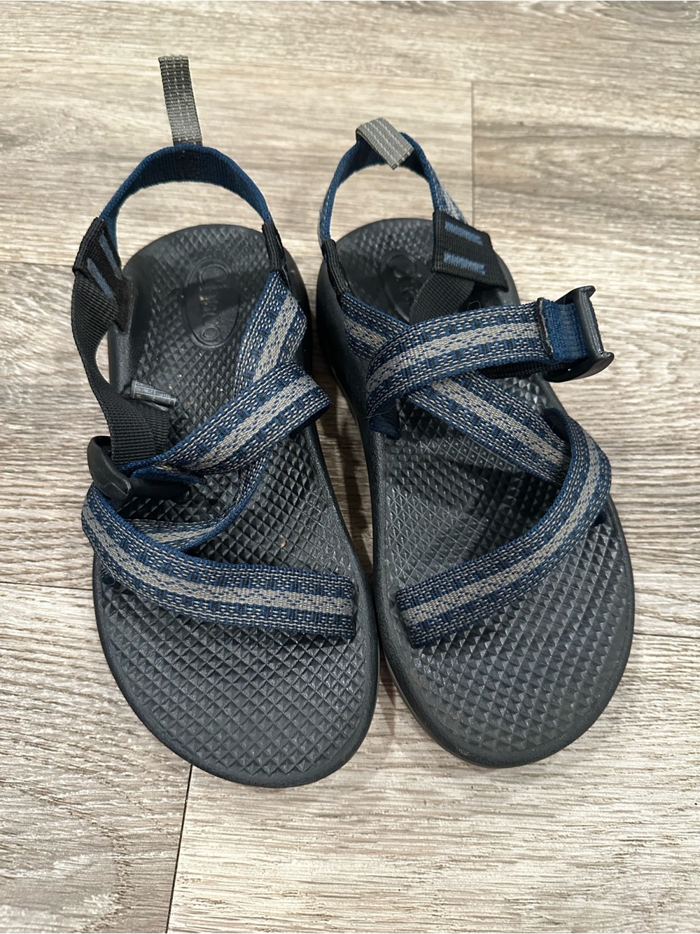 Chaco Kids Navy Blue and Gray Adjustable Strap Sandals